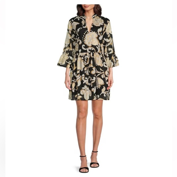 NWT Jude Connally Faith Dress Grand Floral Black - Picture 2 of 8